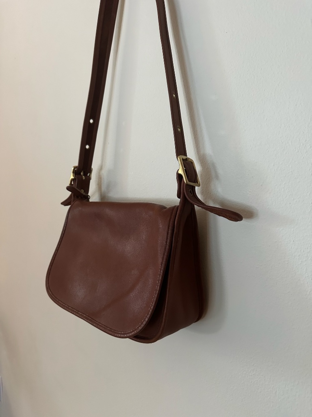 Vintage Coach Saddle Bag Style 9891 British Tan Leather Crossbody Purse - Picture 10 of 10